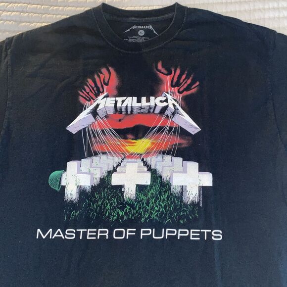 Metallica Master of Puppets Black T-Shirt Y2K Size Men’s XL - Picture 2 of 4